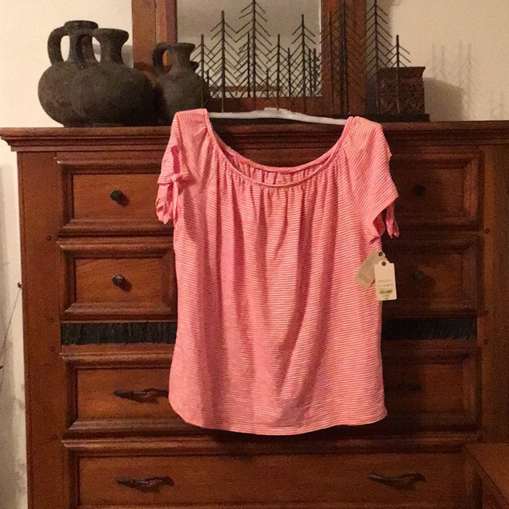 XL Womens Convertible orange striped top by St John’s Bay